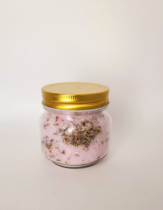 (10) 8oz Bath Salt Glass Mason Jars with Gold Screw Lid