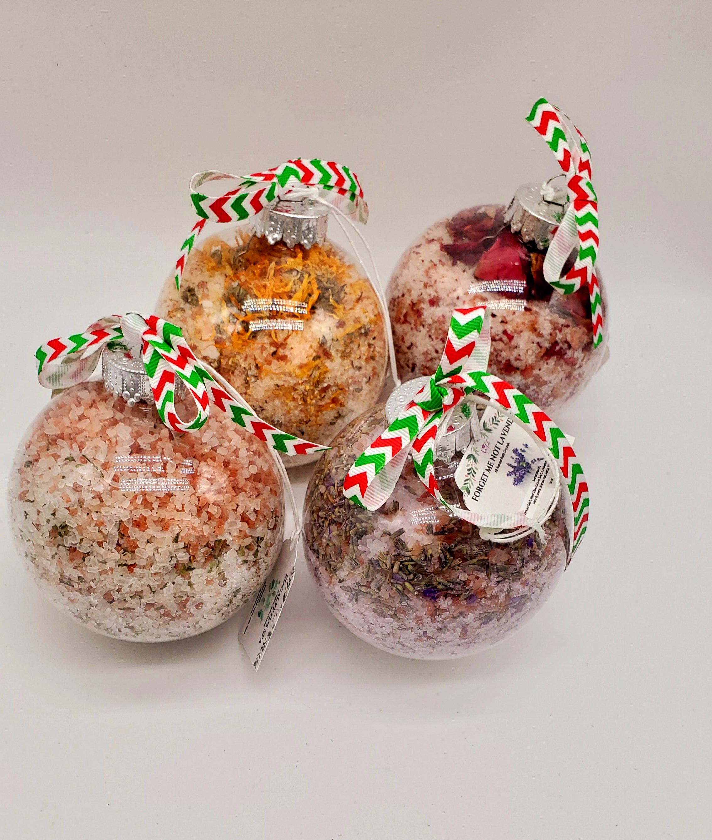 Holiday Bath Salt Ornament Balls